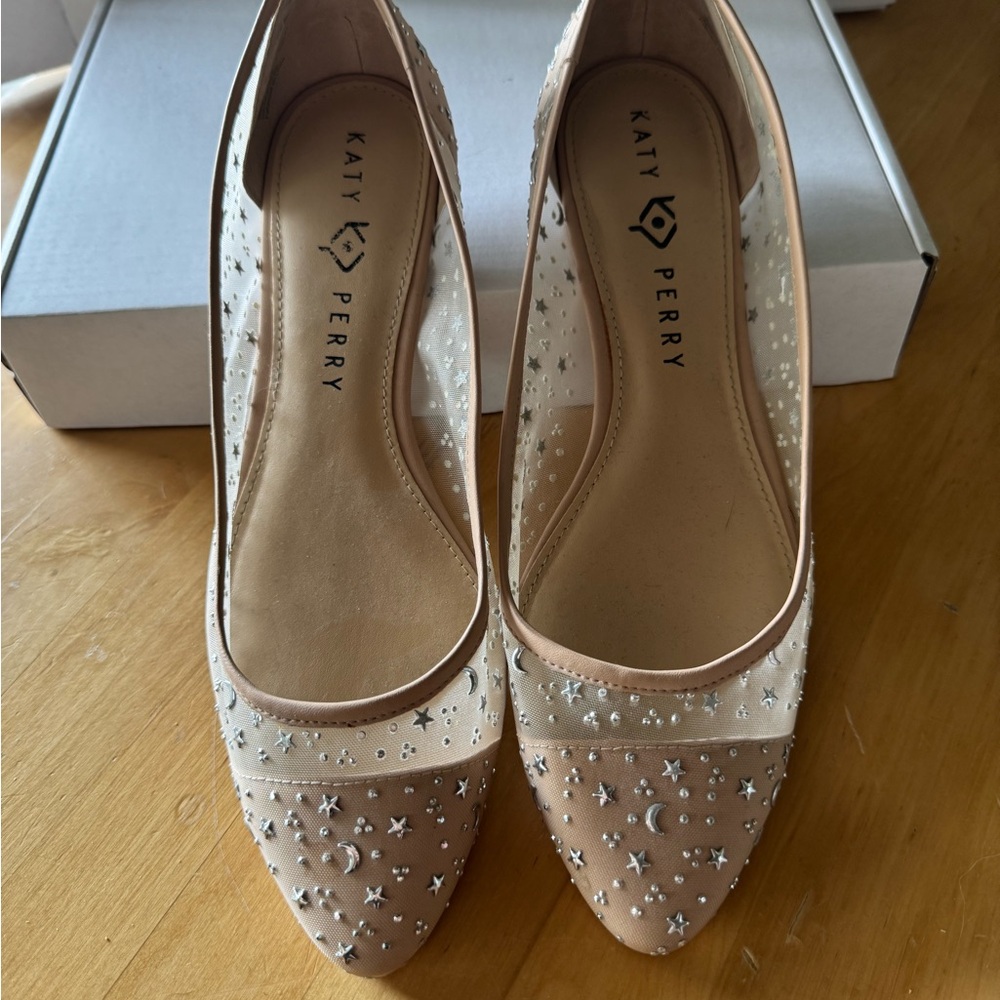 Katy Perry Collections “The Selena” Women's Tan and Silver Embellished Flats